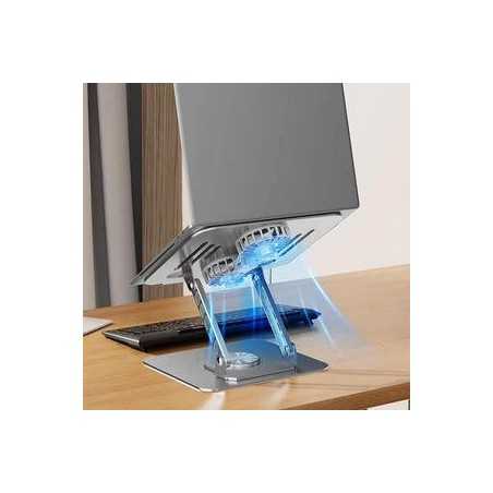 Support pour Ordinateur Portable avec Ventilateur IFHS-04 Rotation 360° Argent