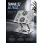 Support pour Ordinateur Portable avec Ventilateur IFHS-04 Rotation 360° Argent