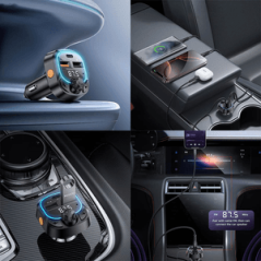 Transmetteur FM Bluetooth & Chargeur Voiture Yesido Y70 15W Noir
