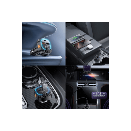 Transmetteur FM Bluetooth & Chargeur Voiture Yesido Y70 15W Noir