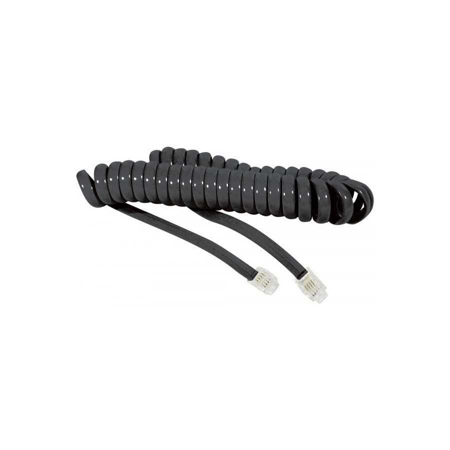 Cordon spirale 4/4 RJ9 - 2.00M couleur noire