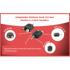ADAPTER JACK 3.5/2RCA Femelle