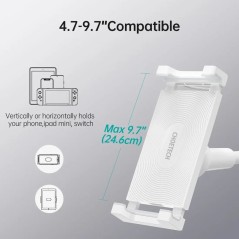Support de téléphone de bureau Choetech avec clip et chargeur sans fil Qi 15W blanc (T584-F)