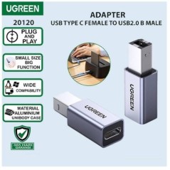 Adaptateur USB, UGREEN US382 (20120) USB-B vers Type-C Gris