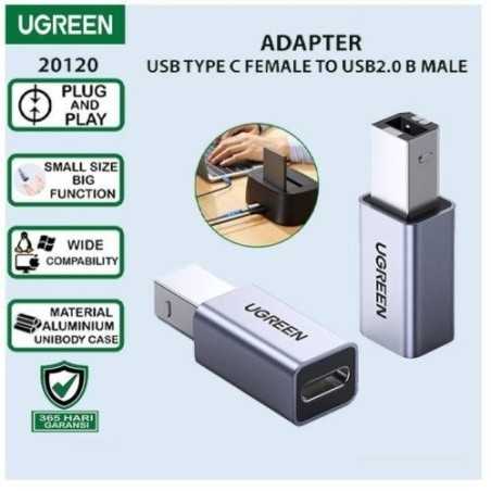 Adaptateur USB, UGREEN US382 (20120) USB-B vers Type-C Gris