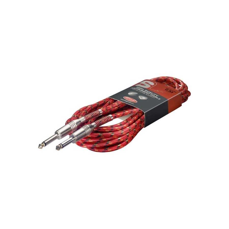 CÂBLE JACK GUITARE/INSTRUMENT 6M ROUGE - STAGG SGC6VT RD