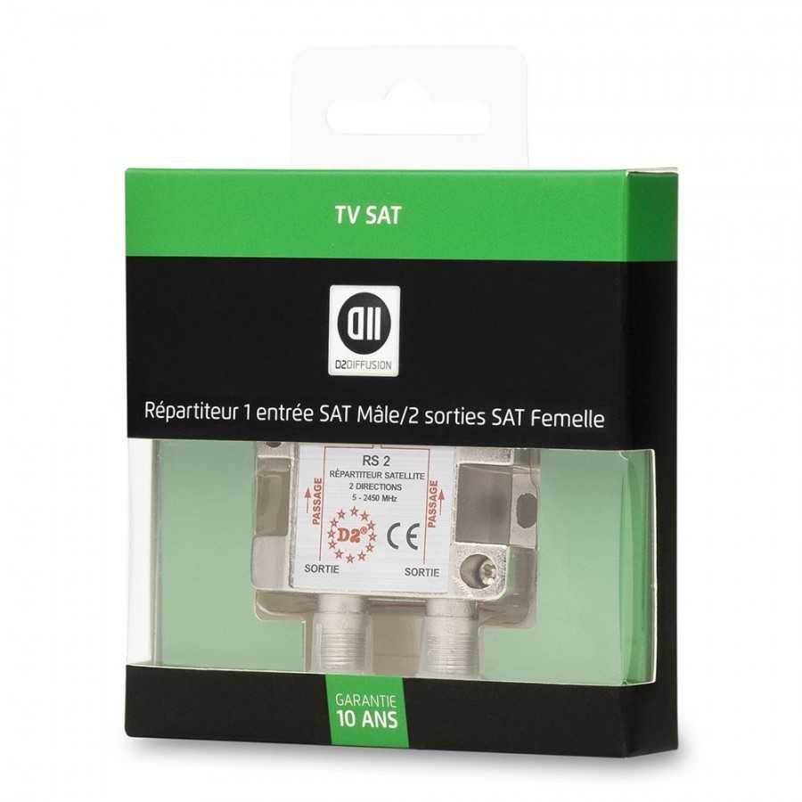 Répartiteur SAT 1 entrée/2 sorties D2 Diffusion