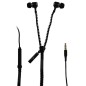 Ecouteurs intra avec micro BZIP câble fermeture éclair - Noir