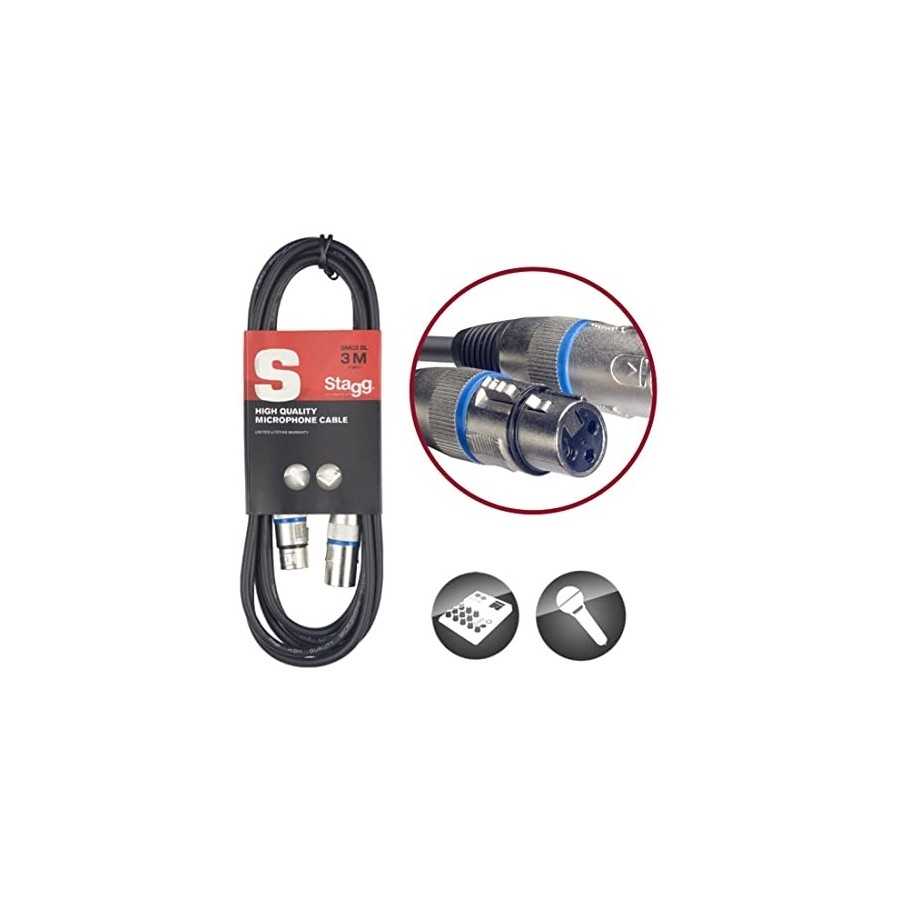 CÂBLE XLR STAGG - 3M - BLEU