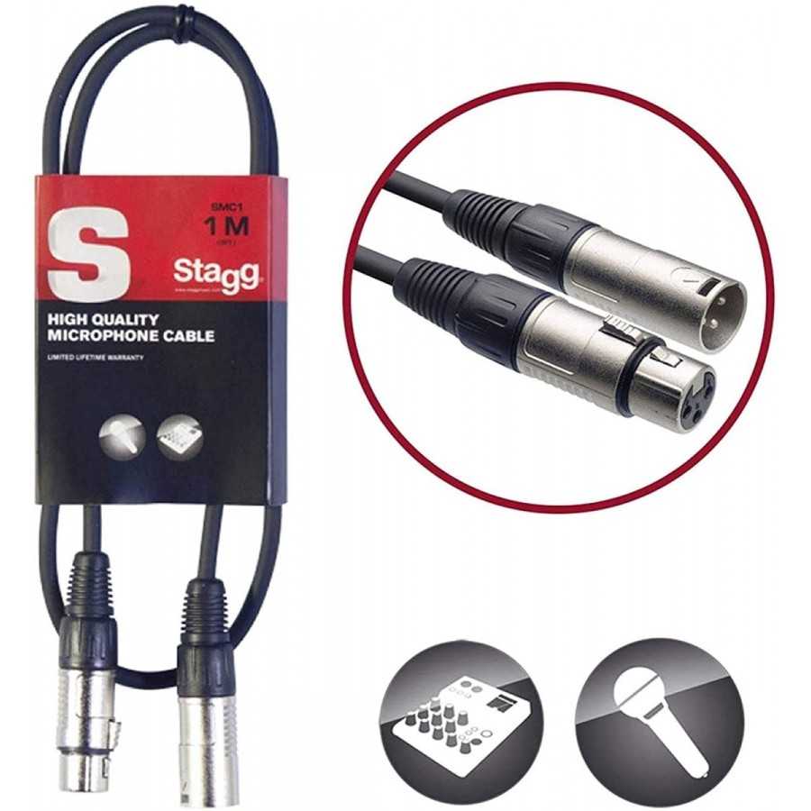 Stagg Câble de microphone XLR/XLR (m/f), 1 m Stagg CMC1 Stagg Câble de microphone XLR/XLR (m/f), 1 m Stagg CMC1