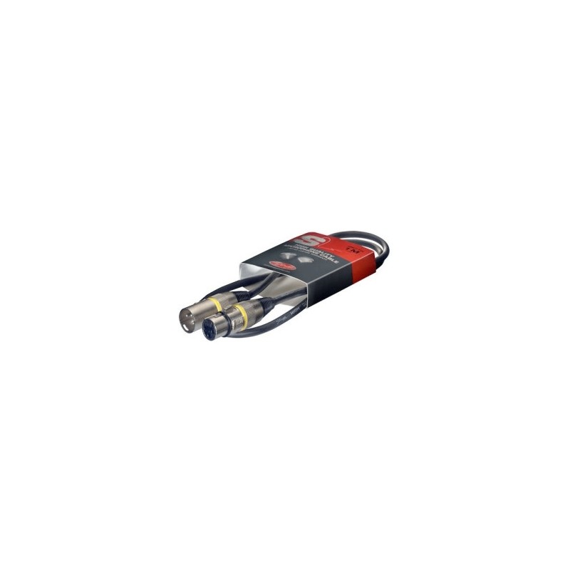 Câble microphone, 1 mètre, jaune, XLR/XLR SMC1 YW
