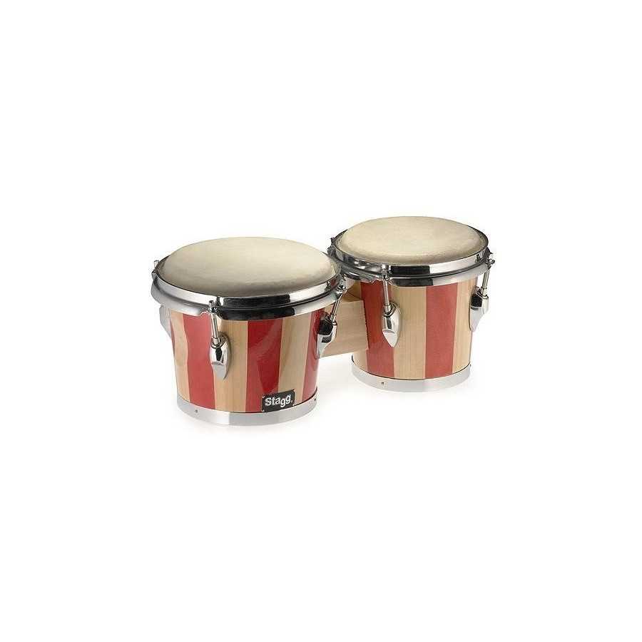 Stagg Bongo en bois 7,5" + 6,5" 2 Tons